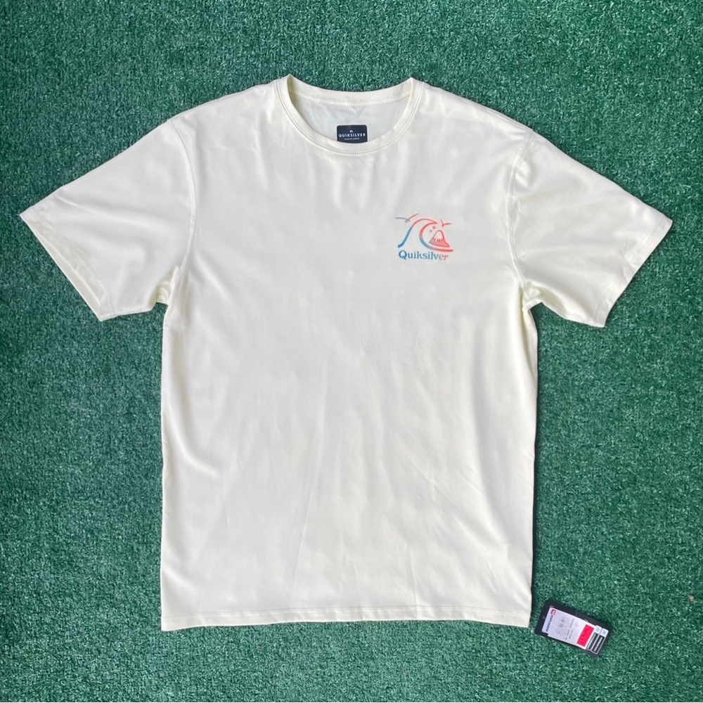 Quiksilver Men's Cream Short-Sleeve Logo T-Shirt